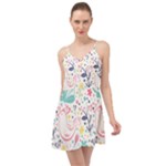 cute bird pattern Summer Time Chiffon Dress