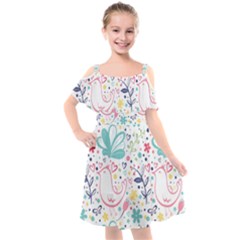 Kids  Cut Out Shoulders Chiffon Dress 