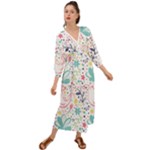 cute bird pattern Grecian Style  Maxi Dress