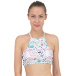 cute bird pattern Halter Bikini Top