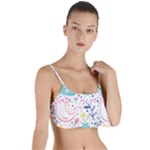 cute bird pattern Layered Top Bikini Top 