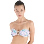 cute bird pattern Twist Bandeau Bikini Top