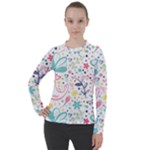 cute bird pattern Women s Pique Long Sleeve T-Shirt