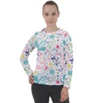 cute bird pattern Women s Long Sleeve Raglan T-Shirt