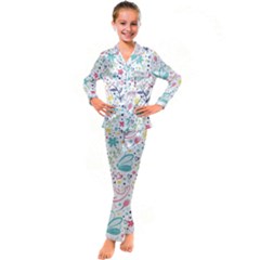 Kids  Satin Long Sleeve Pajamas Set 