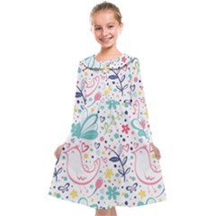 cute bird pattern Kids  Midi Sailor Dress from ArtsNow.com