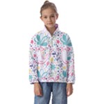 cute bird pattern Kids  Half Zip Hoodie