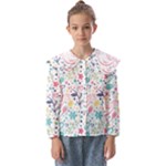 cute bird pattern Kids  Peter Pan Collar Blouse