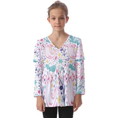 Kids  V Neck Casual Top 