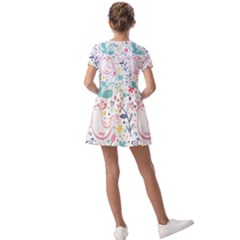 Kids  Short Sleeve Pinafore Style Dress 