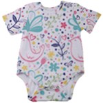 cute bird pattern Baby Short Sleeve Bodysuit