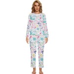 cute bird pattern Womens  Long Sleeve Lightweight Pajamas Set