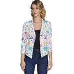 cute bird pattern Women s Casual 3/4 Sleeve Spring Jacket