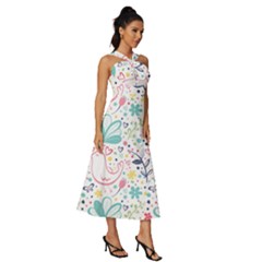 Sleeveless Cross Front Cocktail Midi Chiffon Dress 