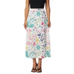 cute bird pattern Classic Midi Chiffon Skirt