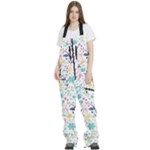 cute bird pattern Women s Front Zip Ski And Snowboard Bib Pants