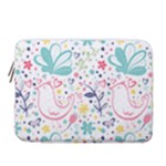 cute bird pattern 14  Vertical Laptop Sleeve Case With Pocket