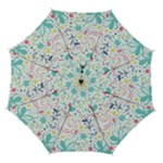 cute bird pattern Automatic Folding Umbrella with Case (Medium)