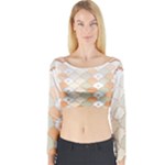 shells pattern Long Sleeve Crop Top