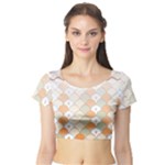 shells pattern Short Sleeve Crop Top