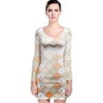 shells pattern Long Sleeve Bodycon Dress