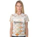 shells pattern V-Neck Sport Mesh T-Shirt