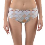 shells pattern Reversible Mid-Waist Bikini Bottoms