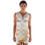 shells pattern Wrap Front Bodycon Dress