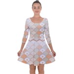 shells pattern Quarter Sleeve Skater Dress