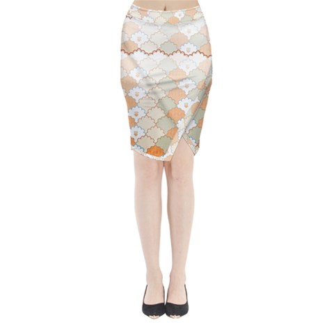 shells pattern Midi Wrap Pencil Skirt from ArtsNow.com