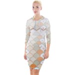 shells pattern Quarter Sleeve Hood Bodycon Dress