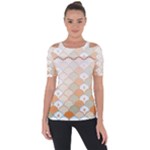 shells pattern Shoulder Cut Out Short Sleeve Top