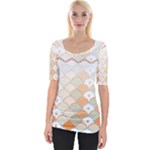 shells pattern Wide Neckline T-Shirt