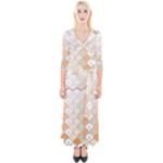 shells pattern Quarter Sleeve Wrap Maxi Dress