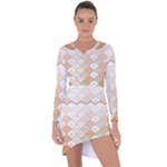 shells pattern Asymmetric Cut-Out Shift Dress