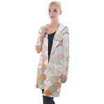 shells pattern Hooded Pocket Cardigan