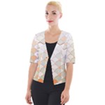 shells pattern Cropped Button Cardigan