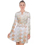 shells pattern Long Sleeve Panel Dress