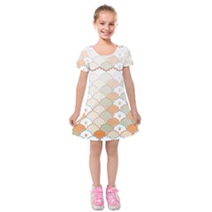 shells pattern Kids  Short Sleeve Velvet Dress from ArtsNow.com