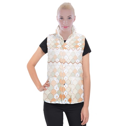 shells pattern Women s Button Up Vest from ArtsNow.com