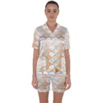 shells pattern Satin Short Sleeve Pajamas Set