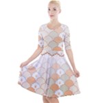 shells pattern Quarter Sleeve A-Line Dress