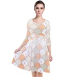 shells pattern Quarter Sleeve Waist Band Dress