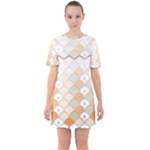 shells pattern Sixties Short Sleeve Mini Dress