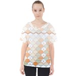 shells pattern V-Neck Dolman Drape Top