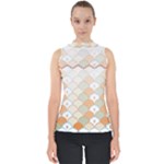 shells pattern Mock Neck Shell Top