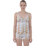 shells pattern Tie Front Two Piece Tankini