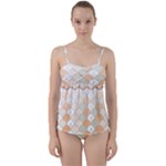 shells pattern Twist Front Tankini Set