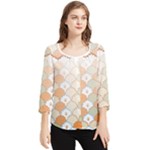 shells pattern Chiffon Quarter Sleeve Blouse