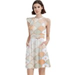 shells pattern Cocktail Party Halter Sleeveless Dress With Pockets